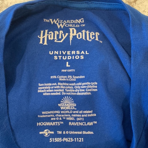 Harry Potter RAVENCLAW Women's Glitter Blue T-Shirt - Picture 10 of 11